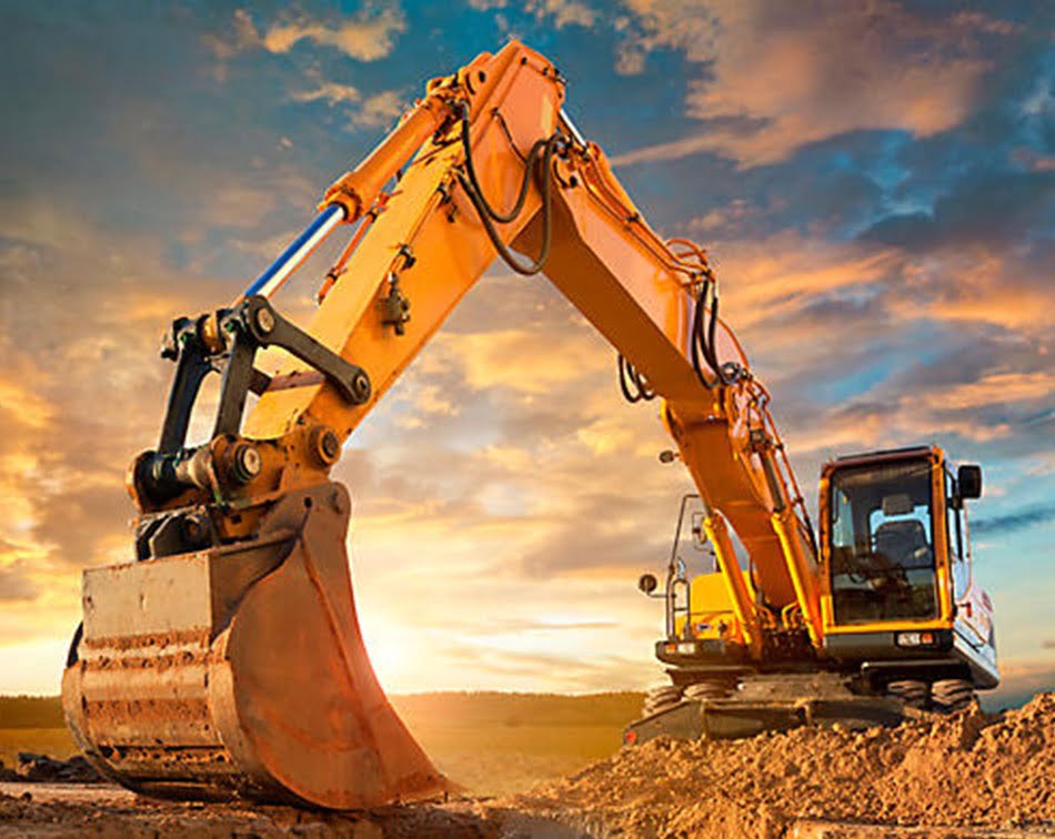 Excavator rental equipment at Smart Technical Services for construction projects in Saudi Arabia.