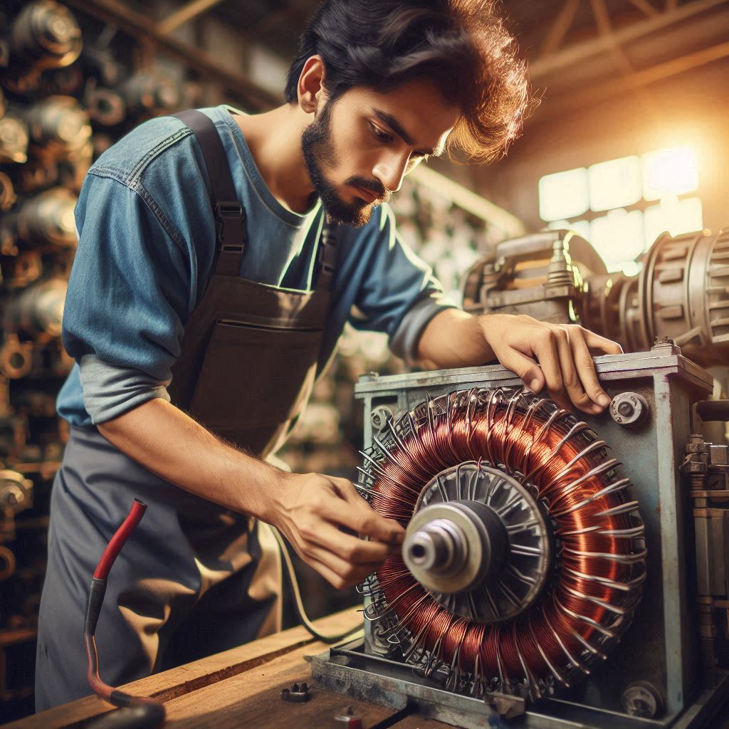 Discover the artistry behind industrial motor winding – a meticulous process perfected by Smart Technical Services. Our expert technicians ensure precision and reliability in every winding, keeping your operations running seamlessly. Trust us for top-notch industrial machinery maintenance and experience efficiency like never before!