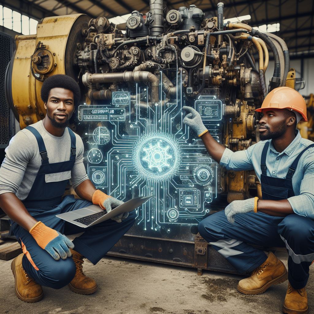 Technician performing thorough genset maintenance on a commercial generator to ensure reliable power supply and optimal performance.