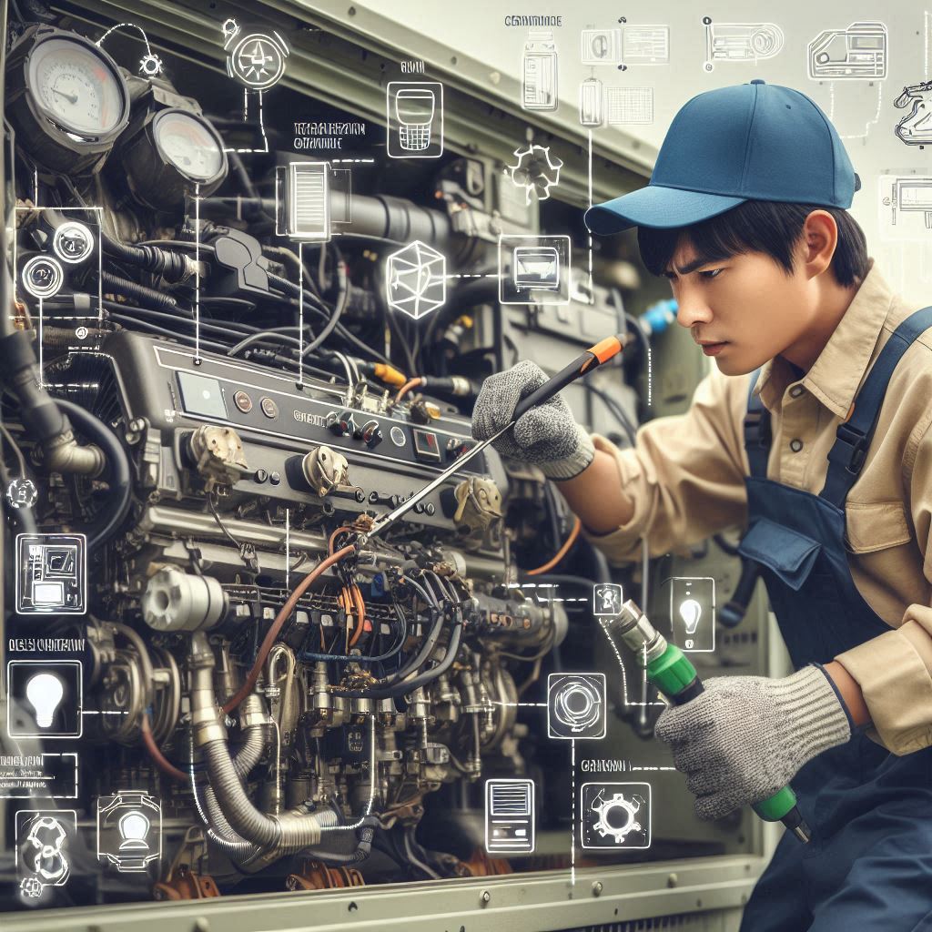 Experienced technician performing generator service and repairs near me, ensuring reliable and efficient power solutions by Smart Technical Services.