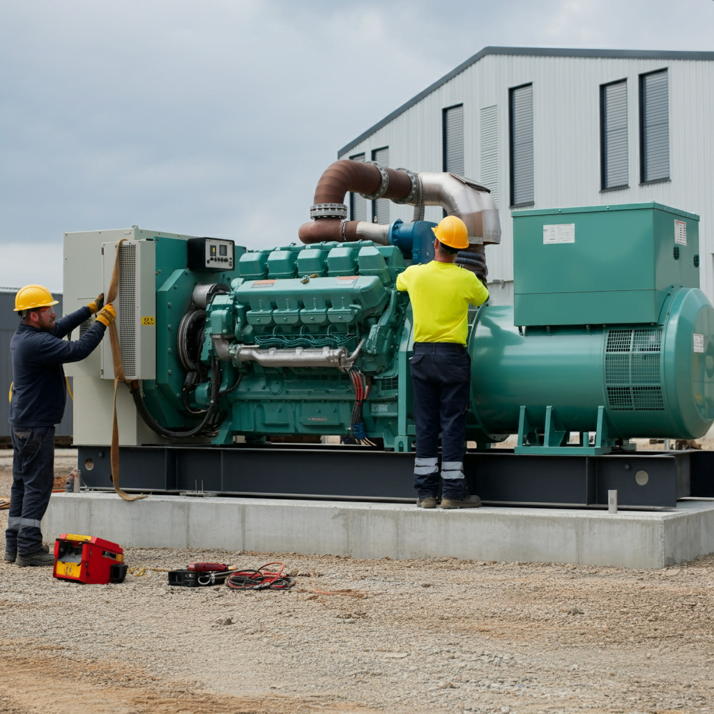 Professional installation of generator by Smart Technical Services technician, ensuring reliable backup power for homes and businesses.